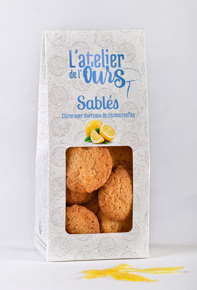 Sablés Citron avec morceaux de citron confits biscuiterie artisanale Pau