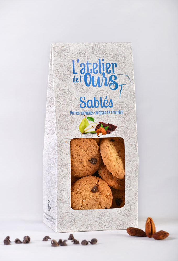 Sablés Poires-amandes-pépites de chocolat biscuiterie artisanale Pau