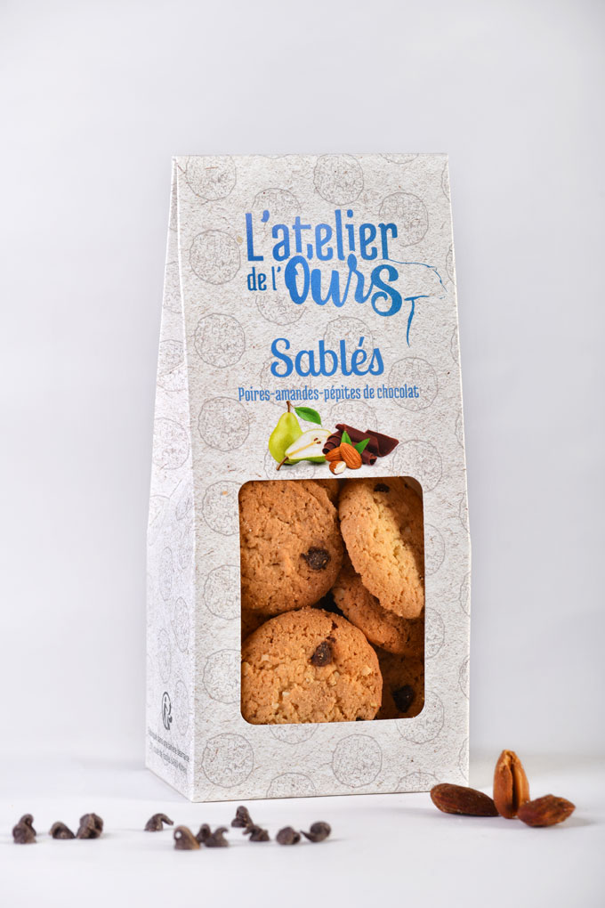 Sablés Poires-amandes-pépites de chocolat biscuiterie artisanale Pau